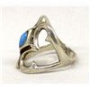 Image 2 : Navajo Sterling Turquoise Sand Cast Ring, Sz 6.25