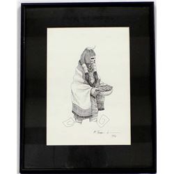 Original 1996 Pen and Ink Drawing by Michaelis Bur