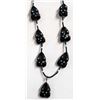 Image 1 : Zuni Carved Jet Frog Fetish Necklace