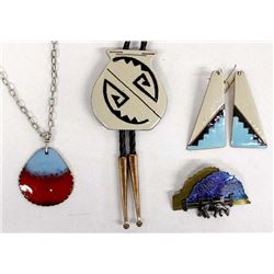 4 Pieces of Enamelware Jewelry