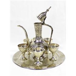 Turkish Silvertone Zam Zam Drinking Serving Set