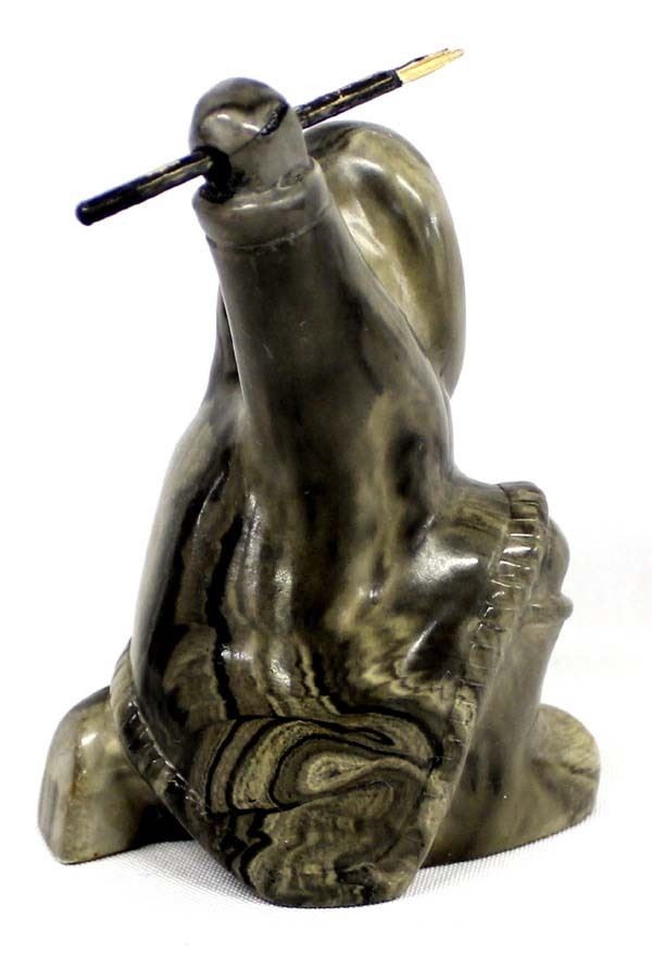 Canadian Soapstone Hunter Carving by Thorn Arts
