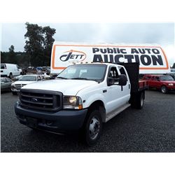 0B -- 2002 FORD F450 DUMP WHITE 132,306 KM'S