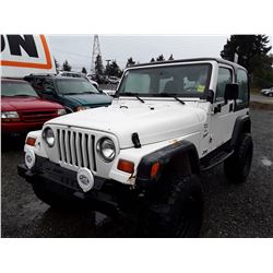 K5 -- 1999 JEEP WRANGLER SUV WHITE 329863 KM
