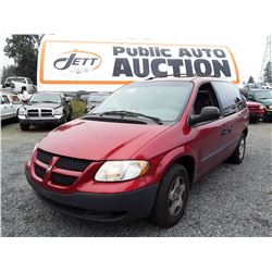 I6 --  2003 DODGE GRAND CARAVAN , Red , 322279  KM's