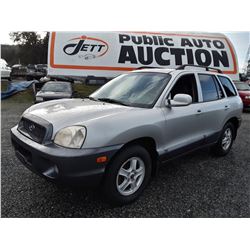 L5 --  2003 HYUNDAI SANTA FE GLS , Silver , 279139  KM's