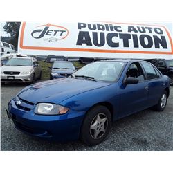 A5 --  2005 CHEVROLET CAVALIER , Blue , 208526  KM's, No Reserve
