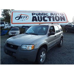 L2 --  2001 FORD ESCAPE XLS , Yellow , 218919  KM's