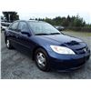 Image 2 : J5 --  2005 HONDA CIVIC HYBRID , Blue , 140230  KM's