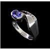 Image 4 : 0.86 ctw Tanzanite and Diamond Ring - 14KT White Gold