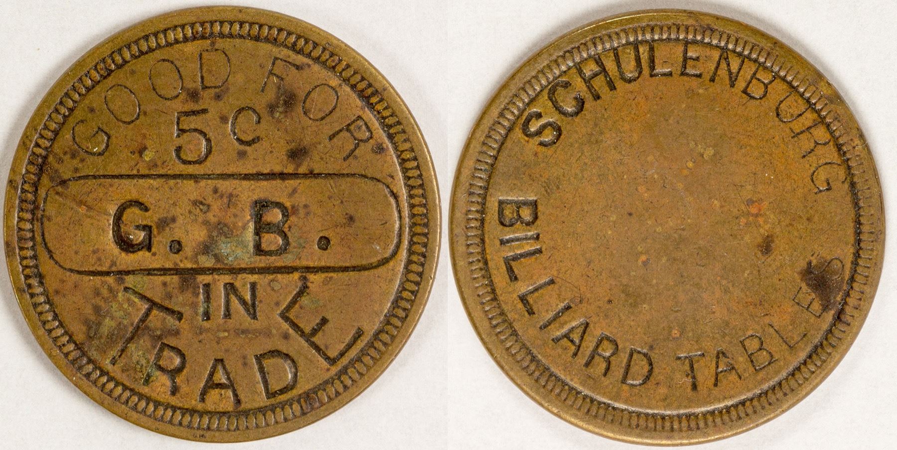 Schulenburg Billiard Tables Token (77724)
