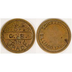 Schulenburg Billiard Tables Token  (77724)