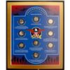 Image 1 : Framed Set of 9 Silver Coins Honoring US Military Veterans, Set #4/4  (77127)