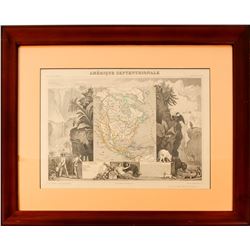 Old North America Framed Map  (571572)