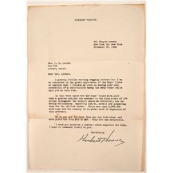 Herbert Hoover Signed Letter  (88317)