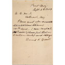 David K Udall Signed letter  (59730)
