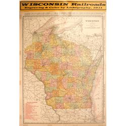 Wisconsin Railroads Map   (59600)