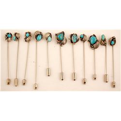 Turquoise Stick Pins (19)  (87167)