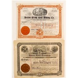 Two 'Gold' Mining Stock Certificates  (88063)