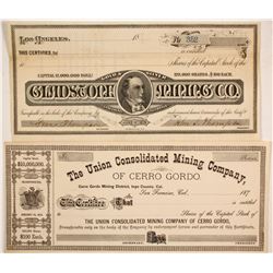 Inyo County: Two Mining Certs  (86056)