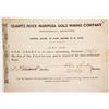 Image 1 : Quartz Rock Mariposa Gold Mining Company Stock  (86039)