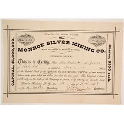 Monroe Silver Mining Company Stock  (88003)