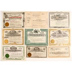 9 Goldfields stock certificates  (88417)