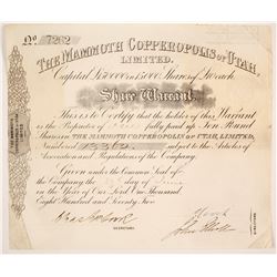 Mammoth Copperopolis of Utah Stock  (86749)