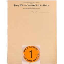 Montana Miners Union Ephemera  (50413)