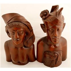 Hand Carved Tahitian Figures  (75571)