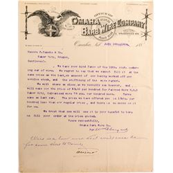 Omaha Barb Wire Company Letterhead  (52018)