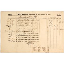1839 Stage Company Way Bill  (55602)
