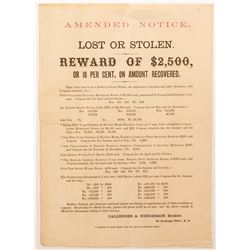 Unusual Notice of Stolen Bonds  (54618)