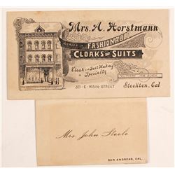 2 Old Calif. Business Cards  (56575)