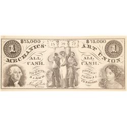 Mechanics' Art Union Lottery Ticket  (60404)