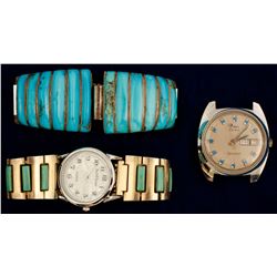 Two Turquoise Watchbands and One Watch  (71079)