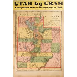 Utah Map by Cram  (59606)