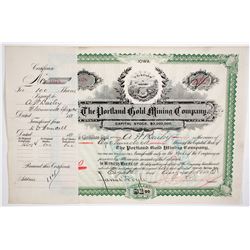 Portland Gold Mining Certificate  (64009)