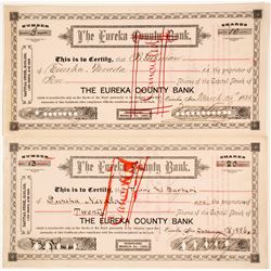 Eureka County Bank Stock Certificates  (74076)
