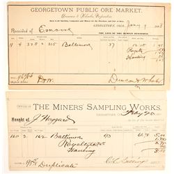 Two Georgetown, CO, Assay Receipts  (65045)