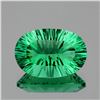 Image 1 : Natural ConCave Cut Emerald Green Fluorite 10.22 Ct FL