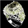 Image 2 : NATURAL GREEN Tea AMETHYST & GREEN PERIDOT Ring