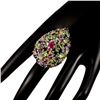 Image 1 : Natural  Ruby Peridot Sapphire Tourmaline Cocktail Ring
