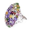 Image 2 : Natural Amethyst Citrine Sapphire Tourmaline Big Ring