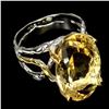 Image 3 : Natural 19x13 mm Top Rich Yellow Citrine Ring