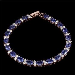 Natural Top Blue Violet Tanzanite 7x5 MM Bracelet