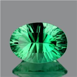 Natural ConCave Cut Emerald Green Fluorite 20x14 MM- IF