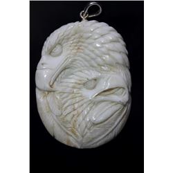 Hand Carved Antler Eagle Pendant
