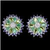 Image 1 : Natural  EMERALD PERIDOT TANZANITE Earrings