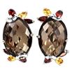 Image 1 : NATURAL SMOKY QUARTZ GARNET  CITRINE Earrings